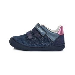 Kép 1/6 - D.D.Step átmeneti  bőrcipő, navy-pink, pöttyös, 32-37.