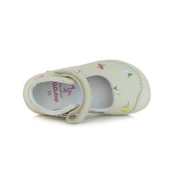 Kép 5/6 - D.D.Step nyitott barefoot cipő, krém, virágos, 20-25.