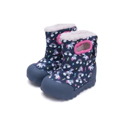 Kép 2/6 - D.D.Step AQUA-TEX vízálló bundás csizma, navy, unikornisos, 22-27.