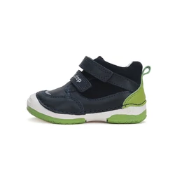 Kép 1/6 - D.D.Step átmeneti bőrcipő, navy-lime, 20-24.