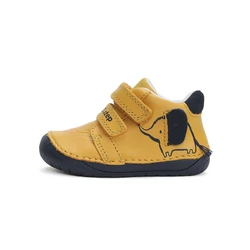 Kép 1/7 - D.D.Step barefoot átmeneti cipő, sárga-navy, elefántos, 20-25.