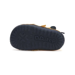 Kép 6/7 - D.D.Step barefoot átmeneti cipő, sárga-navy, elefántos, 20-25.