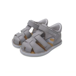Kép 1/6 - D.D.Step barefoot gyerekszandál két tépőzárral, szürke, 26-31.