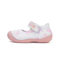 Kép 1/6 - D.D.Step nyitott első lépés cipő, fehér-pink, pillangós, 19-24.