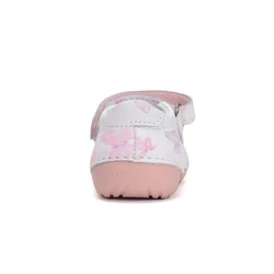 Kép 3/6 - D.D.Step nyitott első lépés cipő, fehér-pink, pillangós, 19-24.