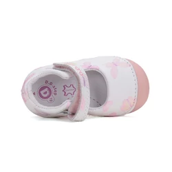 Kép 5/6 - D.D.Step nyitott első lépés cipő, fehér-pink, pillangós, 19-24.