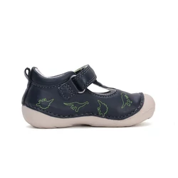 Kép 4/6 - D.D.Step nyitott első lépés cipő, navy, dinós, 19-24.