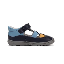 Kép 4/7 - D.D.Step nyitott barefoot cipő, navy-kék-narancs, 20-25.