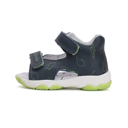 Kép 2/6 - D.D.Step gyerekszandál, navy-lime, dinós, 20-25.