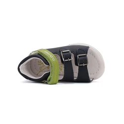 Kép 5/6 - D.D.Step gyerekszandál, navy-lime, rókás, 19-24.