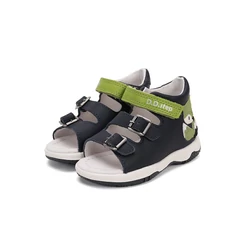 Kép 1/6 - D.D.Step gyerekszandál, navy-lime, rókás, 19-24.