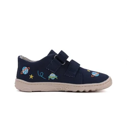 Kép 4/7 - D.D.Step barefoot vászoncipő, navy, bolygós, 20-25.