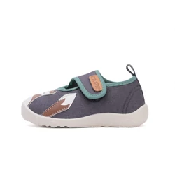 Kép 2/7 - D.D.Step barefoot szobacipő, szürke-türkiz, rókás, 20-25.