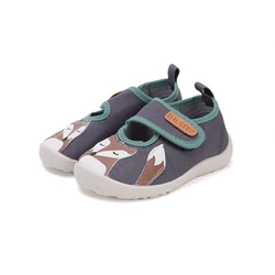 Kép 1/7 - D.D.Step barefoot szobacipő, szürke-türkiz, rókás, 20-25.