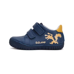 Kép 2/7 - D.D.Step átmeneti  bőrcipő, navy-narancs, farkasos, 25-30.