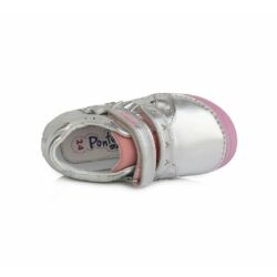 Kép 5/6 - Ponte 20 átmeneti bőrcipő, ezüst-rózsaszín, 24-29.
