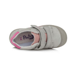 Kép 5/6 - Ponte20 átmeneti bőrcipő, szürke-pink, csillagos, 28-33.