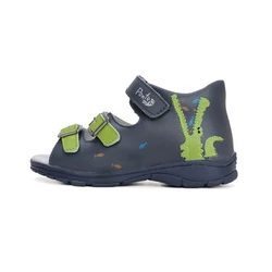 Kép 2/6 - Ponte20 gyerekszandál, navy-lime, krokodilos, 23-27.