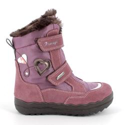 Kép 2/3 - Primigi Gore-tex vízálló bundás csizma, mályva-lila, szívecskés, 27-33.