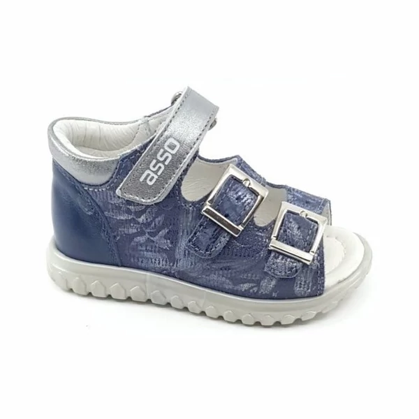 ASSO gyerekszandál, kék-ezüst, 20-24.