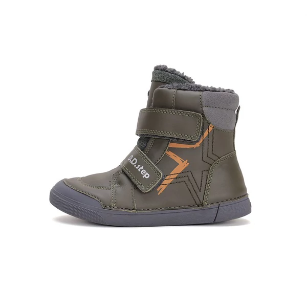 D.D.Step bundás gyerekcipő, khaki, csillagos, 25-30.