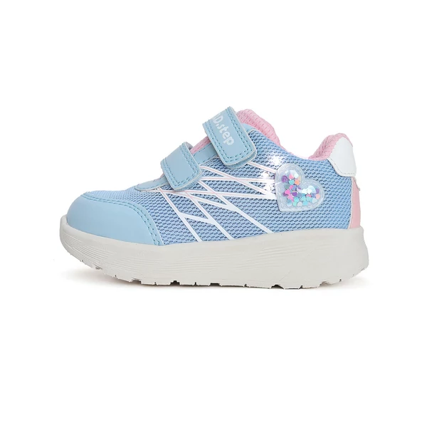 D.D.Step sportcipő, égkék-rózsa, szívecskés, 24-27.