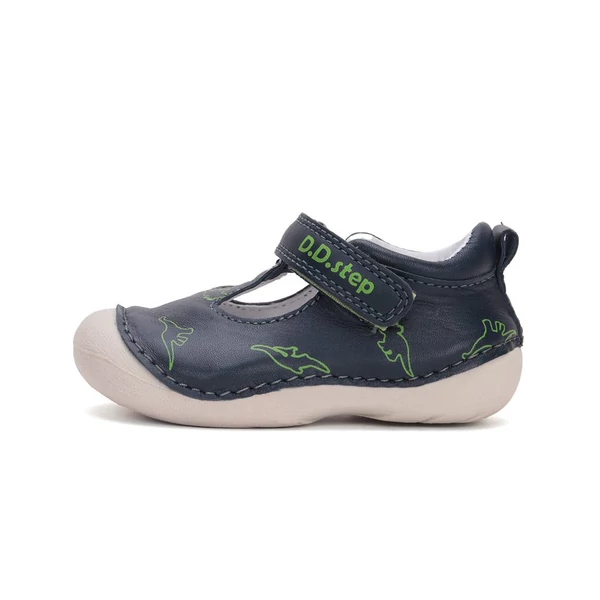 D.D.Step nyitott első lépés cipő, navy, dinós, 19-24.