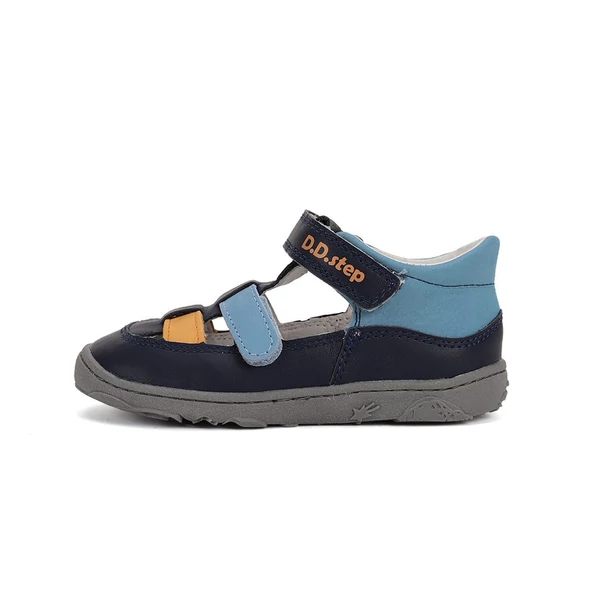 D.D.Step nyitott barefoot cipő, navy-kék-narancs, 20-25.