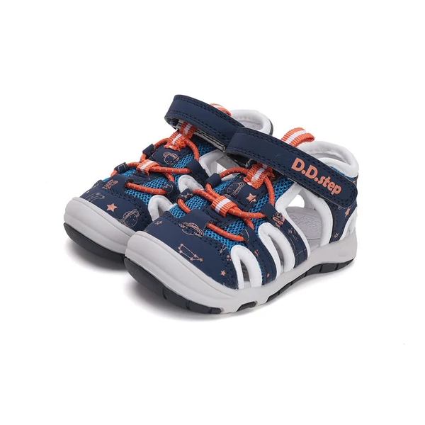 D.D.Step Quick Dry sportszandál, navy-fehér, bolygós, 20-25.