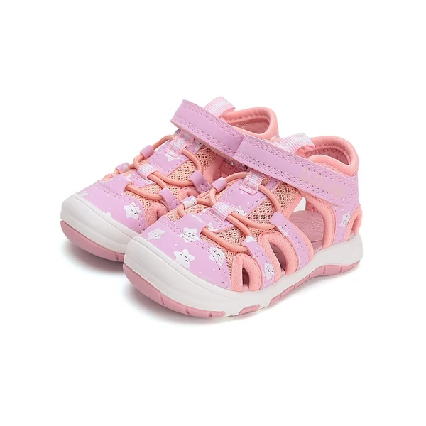 D.D.Step Quick Dry sportszandál, pink-barack, csillagos, 20-25.
