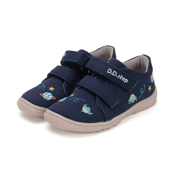 D.D.Step barefoot vászoncipő, navy, bolygós, 20-25.