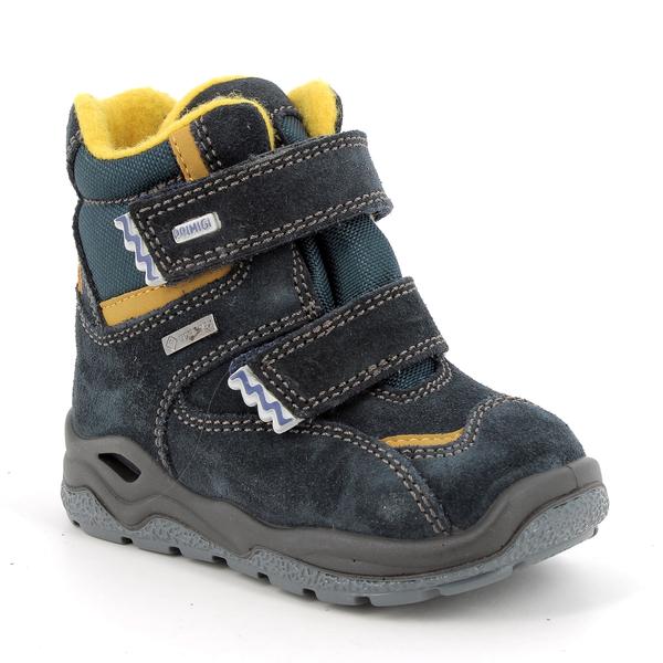 Primigi Gore-tex vízálló bundás bakancs, navy-sárga, 26-29.