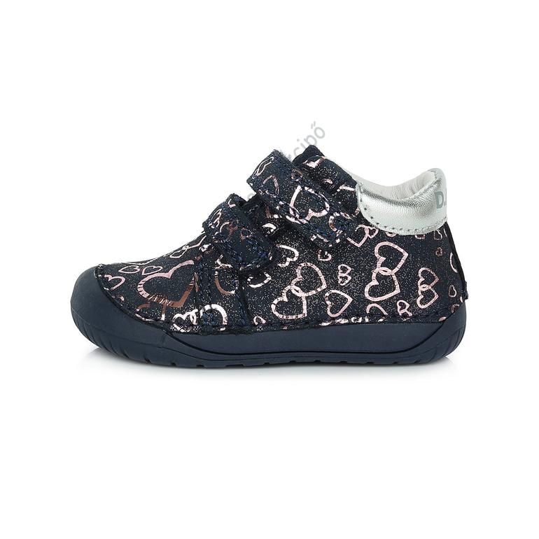 D.D.Step barefoot átmeneti cipő, navy, szívecskés, 20-25.