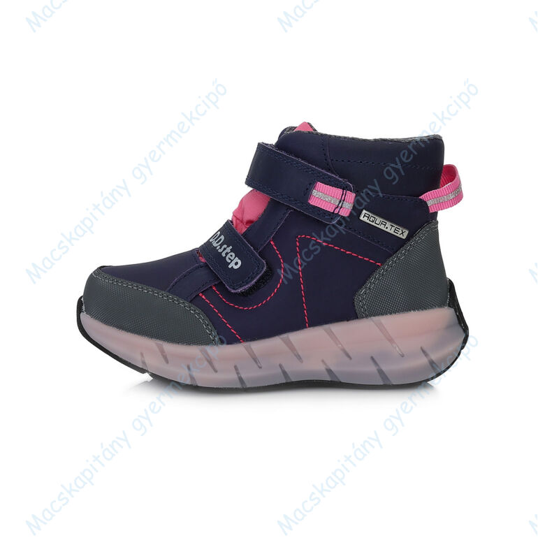 D.D.Step AQUA-TEX vízálló cipő, szilvakék-pink, 24-29.
