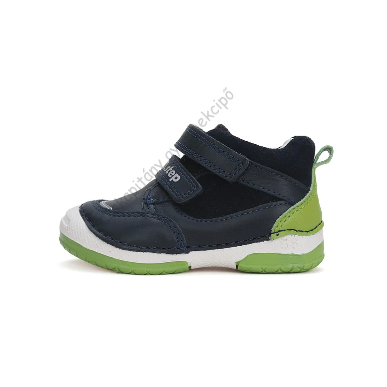 D.D.Step átmeneti bőrcipő, navy-lime, 20-24.