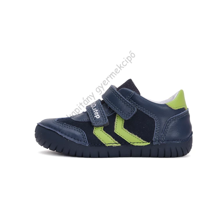 D.D.Step átmeneti  bőrcipő, navy-lime, 31-36.