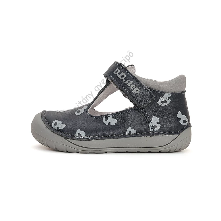D.D.Step nyitott barefoot cipő, navy, hintalovas, 20-25.