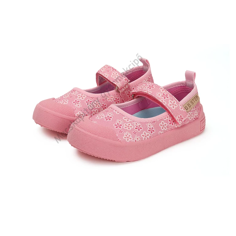 D.D.Step nyitott vászoncipő, pink, virágos, 26-31.
