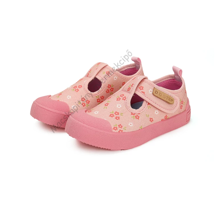 D.D.Step vászoncipő, pink, virágos, 20-25.