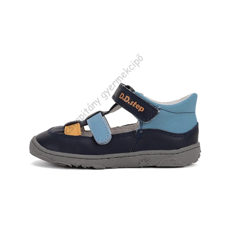D.D.Step nyitott barefoot cipő, navy-kék-narancs, 20-25.