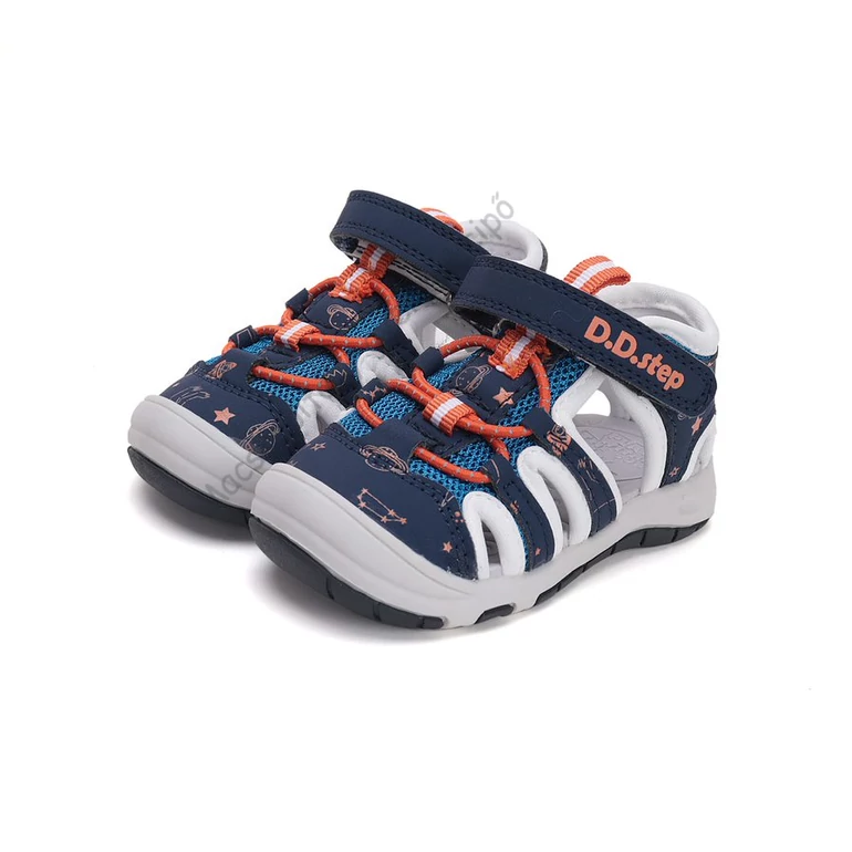 D.D.Step Quick Dry sportszandál, navy-fehér, bolygós, 20-25.