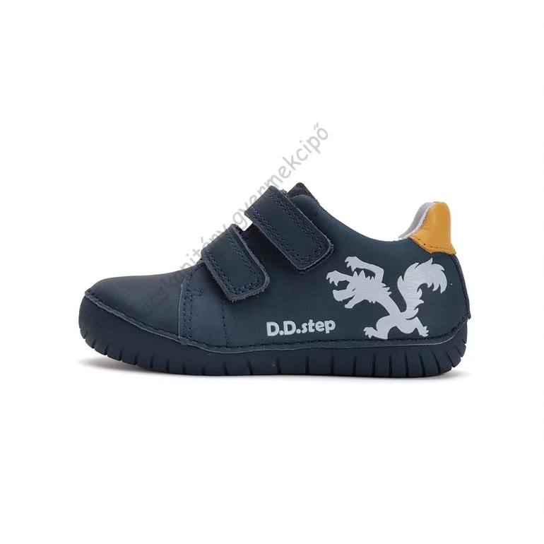 D.D.Step átmeneti  bőrcipő, navy-narancs, farkasos, 25-30.