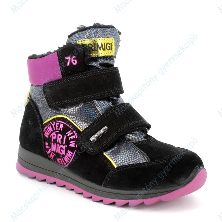 Primigi Gore-tex vízálló bundás cipő, fekete-pink, 30-37.