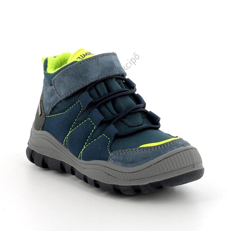 Primigi Gore-tex vízálló bundás cipő, sötétkék-neonzöld, 27-30.