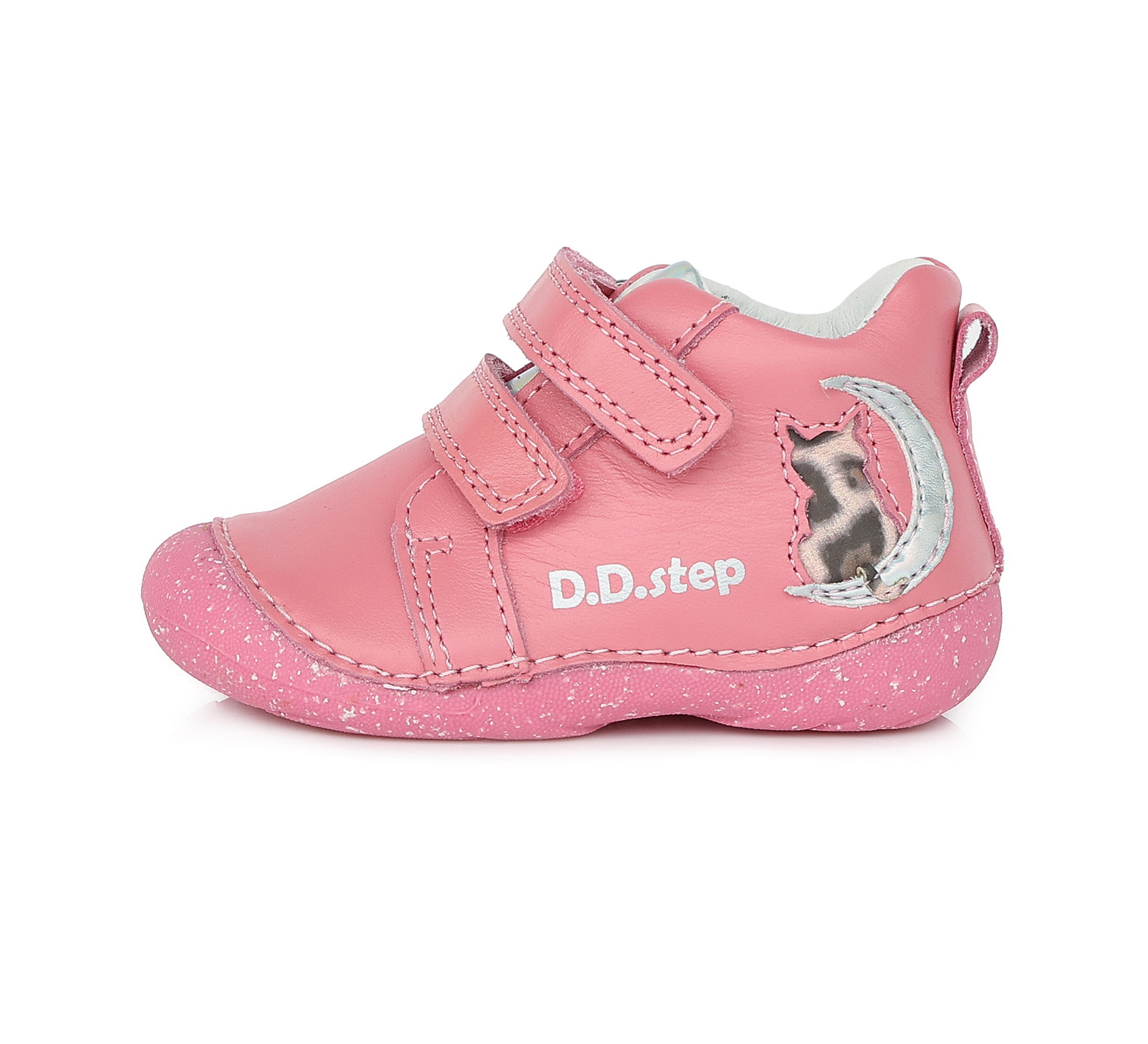 D.D.Step első lépés bőrcipő, pink, cicás, 19-24.
