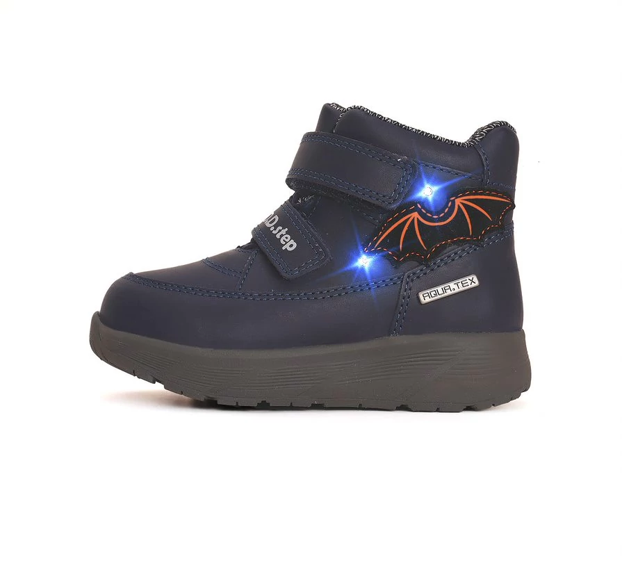D.D.Step AQUA-TEX vékony béléses vízálló cipő, navy, denevéres, 22-27.
