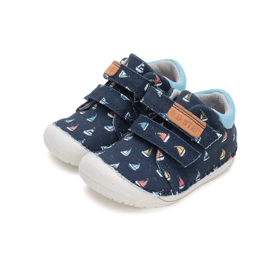D.D.Step barefoot vászoncipő, navy, hajós, 20.