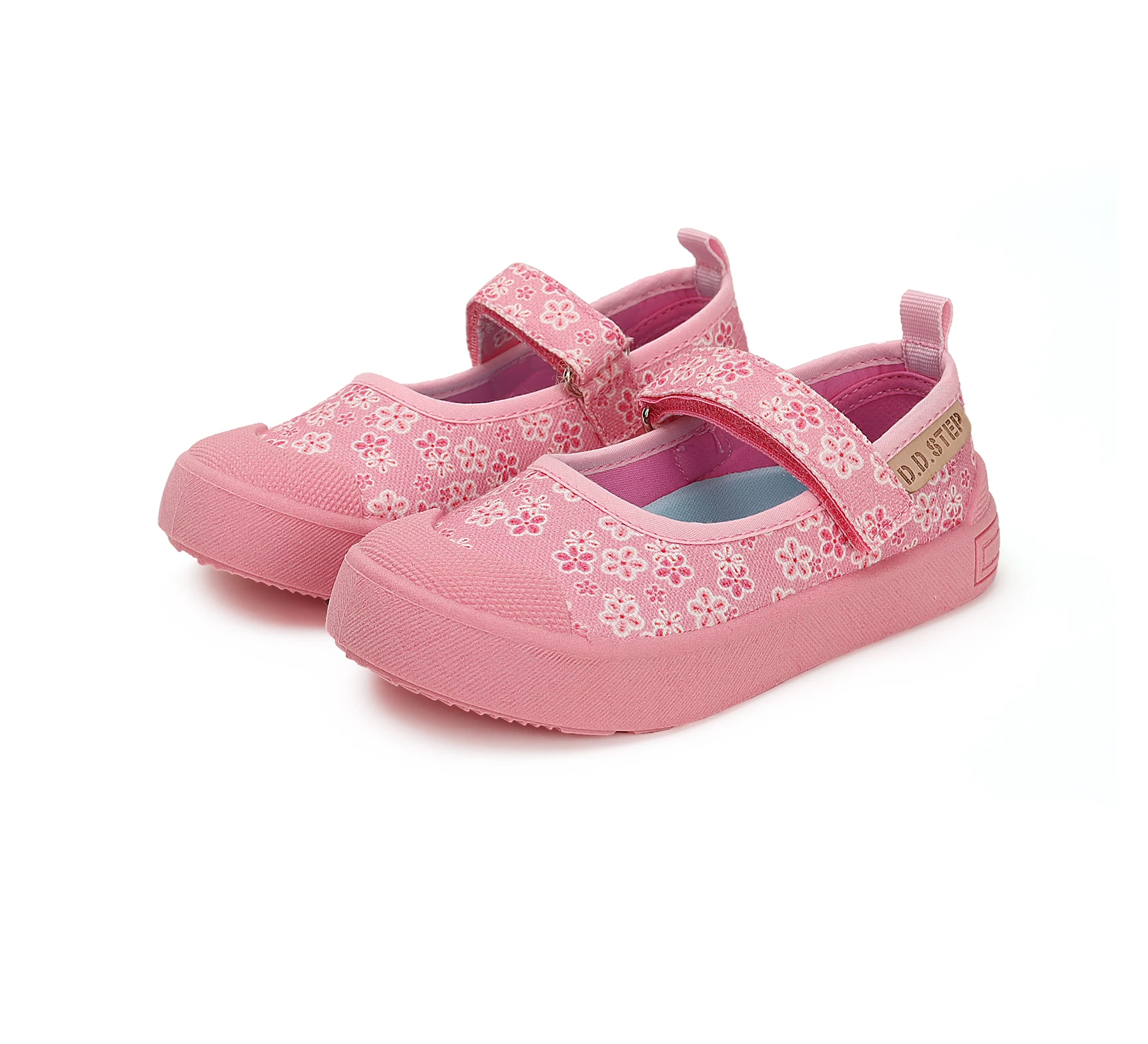 D.D.Step nyitott vászoncipő, pink, virágos, 29, 30, 31.