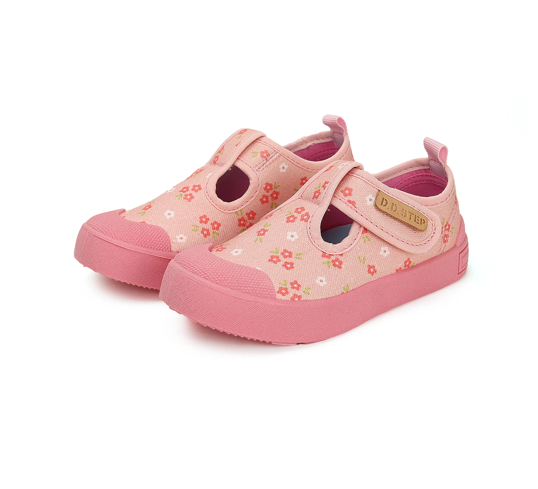 D.D.Step vászoncipő, pink, virágos, 20-25.