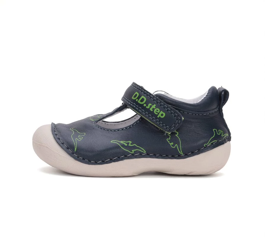 D.D.Step nyitott első lépés cipő, navy, dinós, 20, 24.